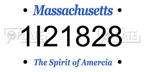 1I21828 Massachusetts License Plate
