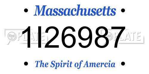 1I26987 Massachusetts License Plate