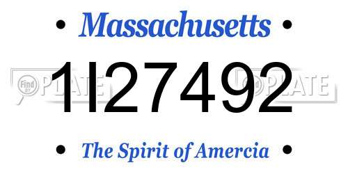 1I27492 Massachusetts License Plate