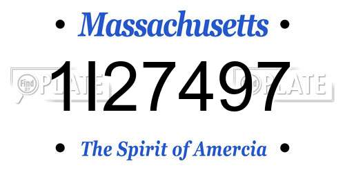 1I27497 Massachusetts License Plate