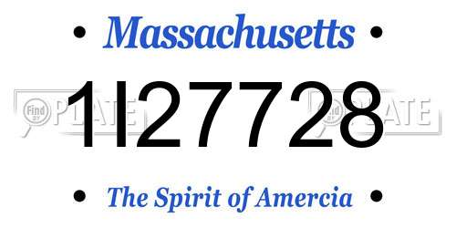 1I27728 Massachusetts License Plate