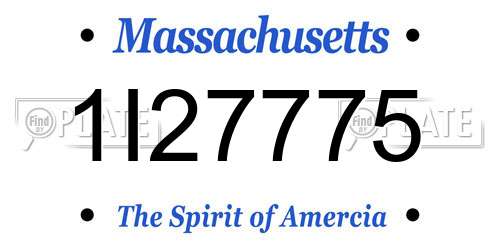 1I27775 Massachusetts License Plate