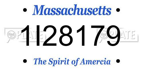 1I28179 Massachusetts License Plate