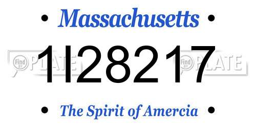 1I28217 Massachusetts License Plate