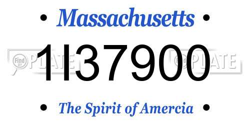 1I37900 Massachusetts License Plate