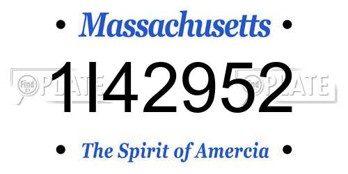 1I42952 Massachusetts License Plate