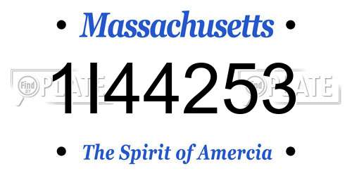 1I44253 Massachusetts License Plate