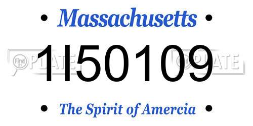 1I50109 Massachusetts License Plate
