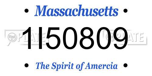 1I50809 Massachusetts License Plate