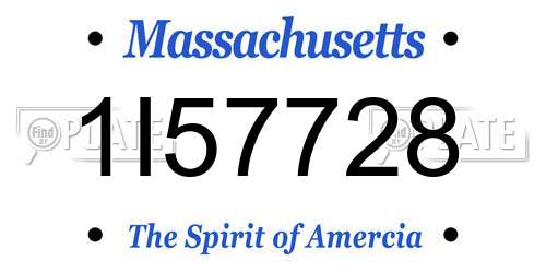 1I57728 Massachusetts License Plate