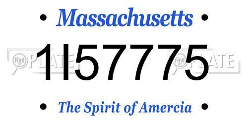 1I57775 Massachusetts License Plate