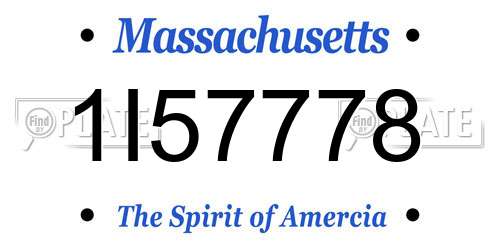 1I57778 Massachusetts License Plate