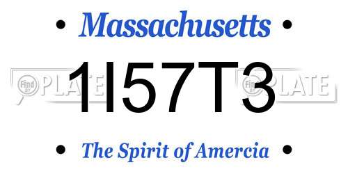 1I57T3 Massachusetts License Plate
