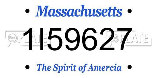 1I59627 Massachusetts License Plate