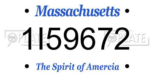 1I59672 Massachusetts License Plate