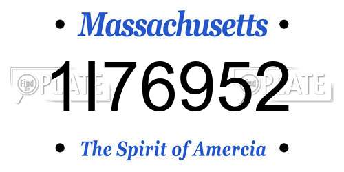 1I76952 Massachusetts License Plate
