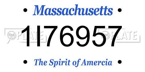 1I76957 Massachusetts License Plate