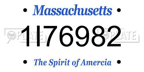1I76982 Massachusetts License Plate