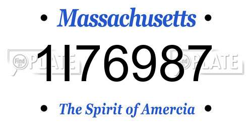 1I76987 Massachusetts License Plate