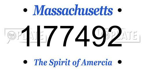 1I77492 Massachusetts License Plate