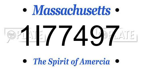 1I77497 Massachusetts License Plate