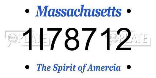 1I78712 Massachusetts License Plate