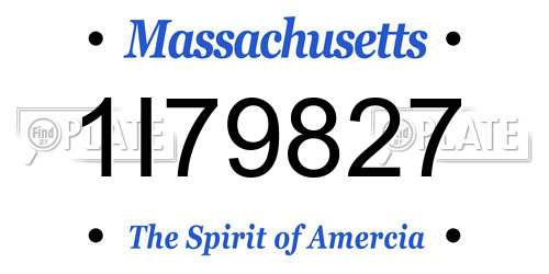 1I79827 Massachusetts License Plate