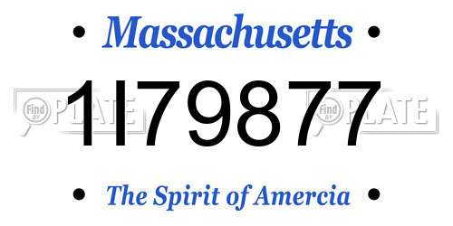 1I79877 Massachusetts License Plate