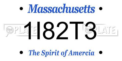1I82T3 Massachusetts License Plate