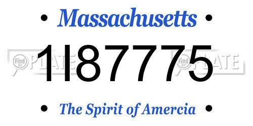 1I87775 Massachusetts License Plate