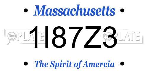1I87Z3 Massachusetts License Plate