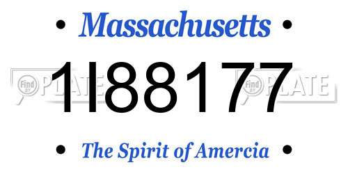 1I88177 Massachusetts License Plate