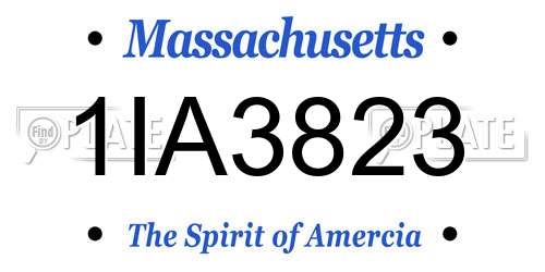 1IA3823 Massachusetts License Plate