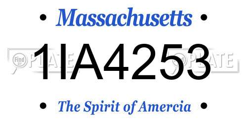 1IA4253 Massachusetts License Plate