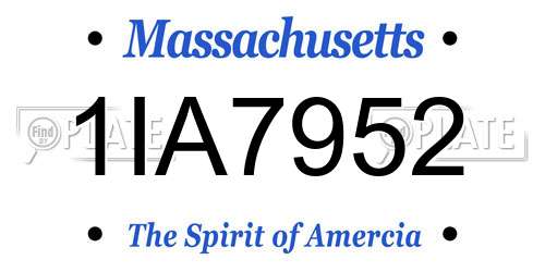 1IA7952 Massachusetts License Plate