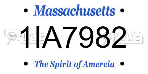 1IA7982 Massachusetts License Plate