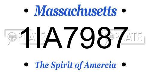 1IA7987 Massachusetts License Plate