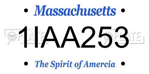 1IAA253 Massachusetts License Plate