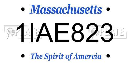 1IAE823 Massachusetts License Plate