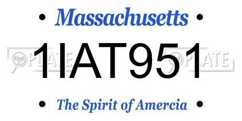 1IAT951 Massachusetts License Plate
