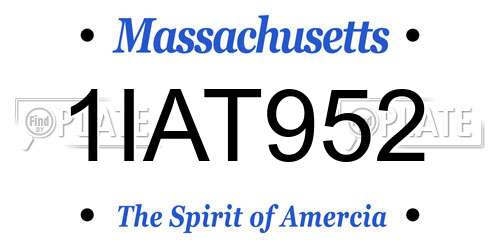 1IAT952 Massachusetts License Plate