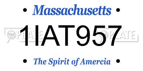 1IAT957 Massachusetts License Plate