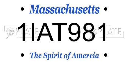 1IAT981 Massachusetts License Plate