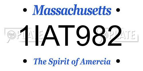 1IAT982 Massachusetts License Plate