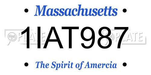 1IAT987 Massachusetts License Plate
