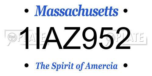 1IAZ952 Massachusetts License Plate