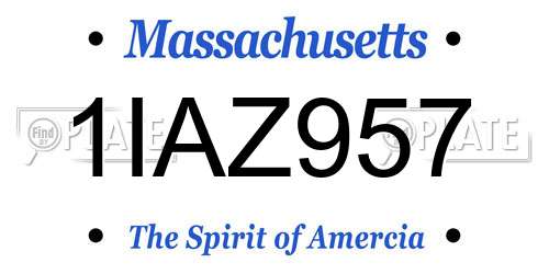 1IAZ957 Massachusetts License Plate