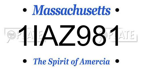 1IAZ981 Massachusetts License Plate