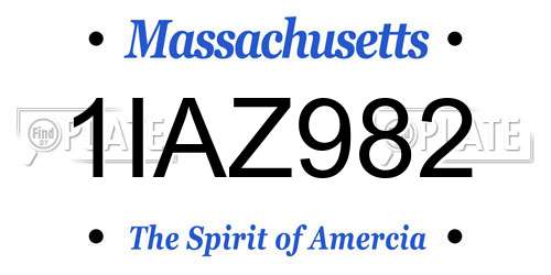 1IAZ982 Massachusetts License Plate