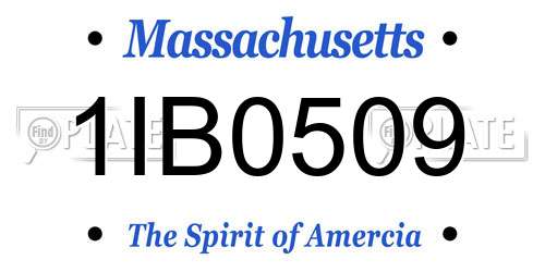 1IB0509 Massachusetts License Plate